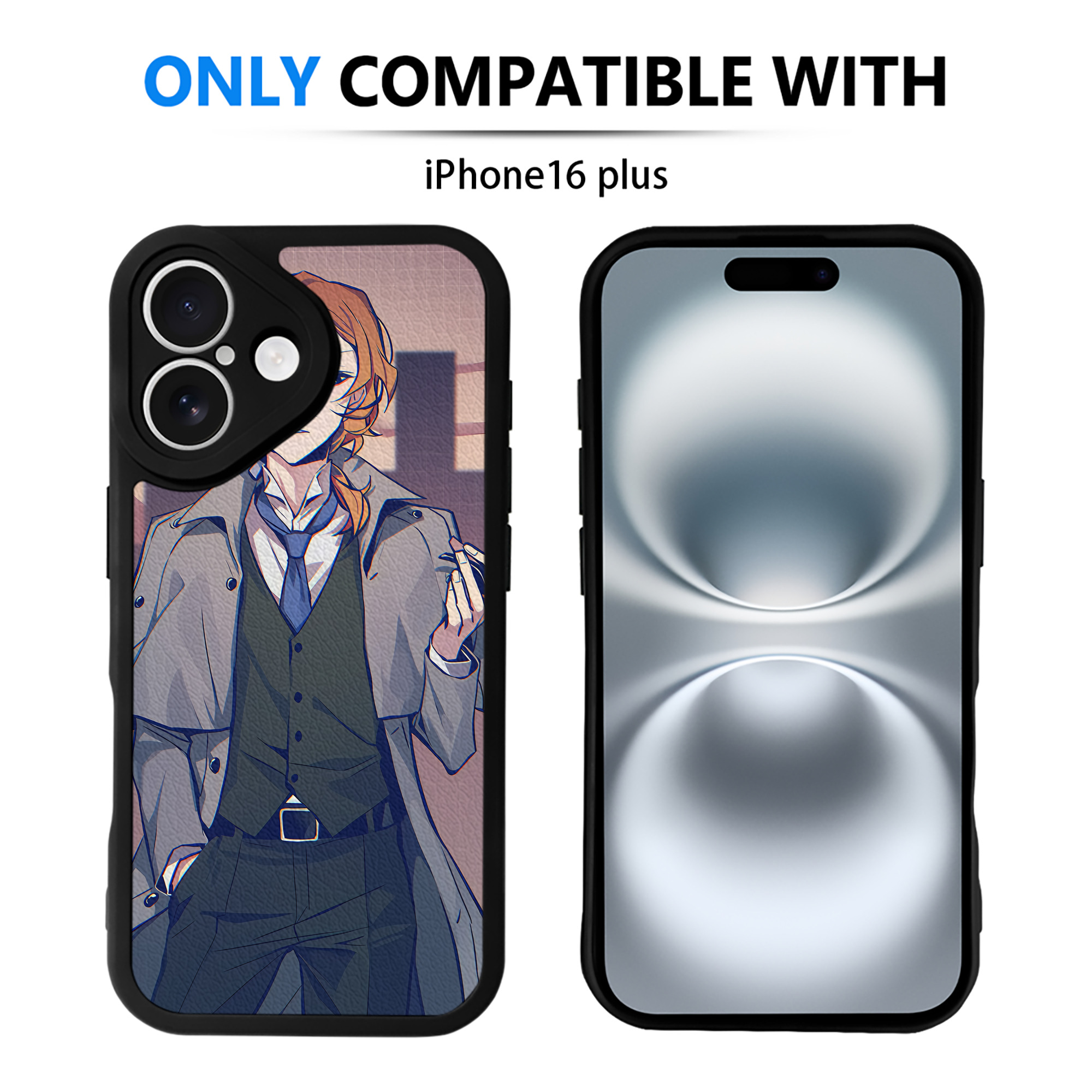 （画像用） 文豪ストレイドッグス Bungo Stray Dogs 【iPhone 16シリーズ対応】シリコンスマホケース（レザー調） 材質：シリコン